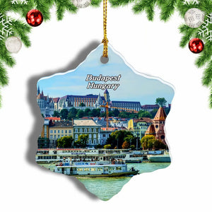 Hungary Castle Hill Budapest Christmas Ornament 3 Inches Snow