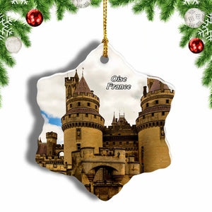 France Pierrefonds Castle Oise Christmas Ornament 3 Inches Snow