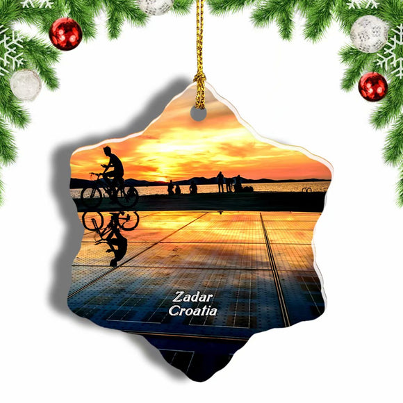 Zadar Croatia Christmas Ornament 3 Inches Snow