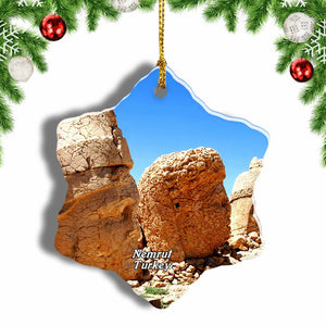 Turkey Nemrut Mountain Christmas Ornament 3 Inches Snow