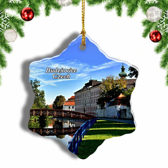 Czech Budejovice Christmas Ornament 3 Inches Snow