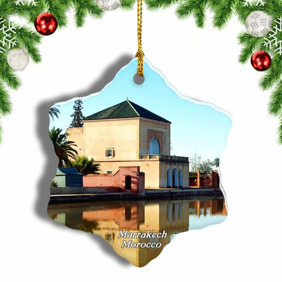 Morocco Marrakech Menara Palace Christmas Ornament 3 Inches Snow