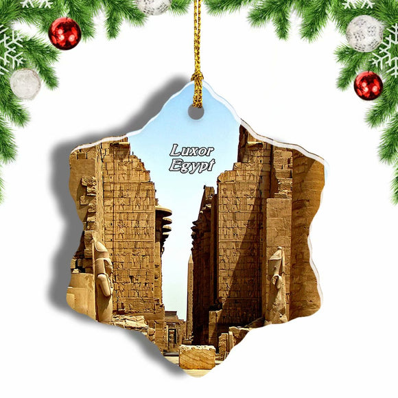 Egypt Luxor Temple Christmas Ornament 3 Inches Snow