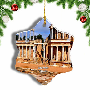 Spain Roman Theater Merida Christmas Ornament 3 Inches Snow