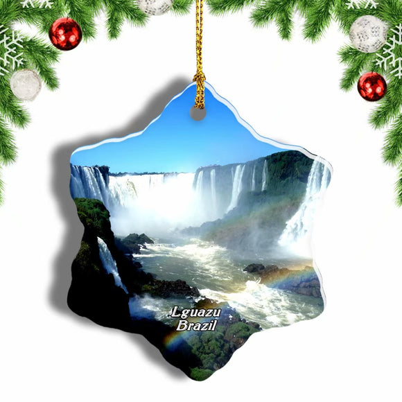 Brazil Iguazu Falls Christmas Ornament 3 Inches Snow