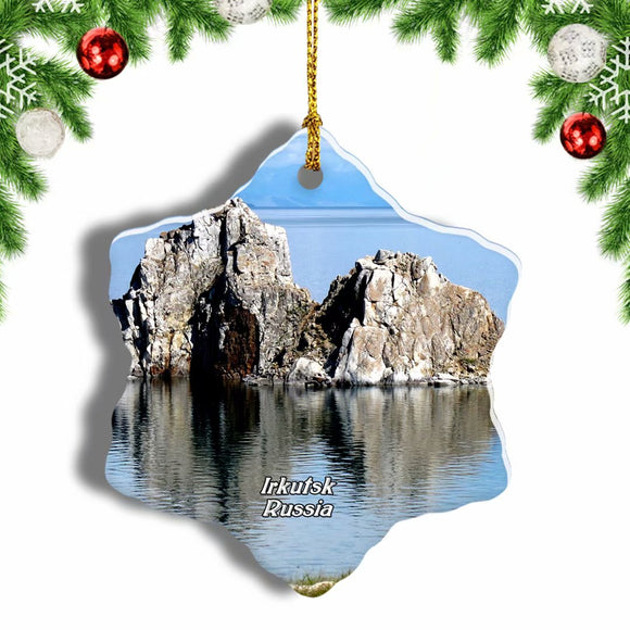 Russia Lake Baikal Irkutsk Christmas Ornament 3 Inches Snow