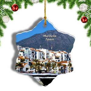 Spain Marbella Christmas Ornament 3 Inches Snow