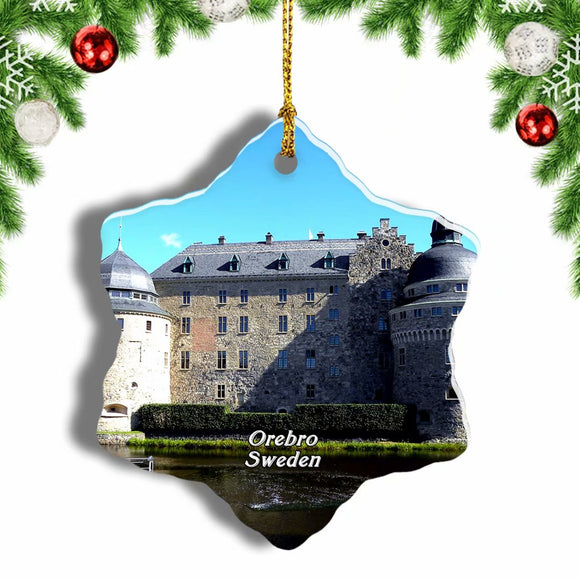 Sweden Orebro Castle Christmas Ornament 3 Inches Snow