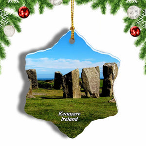 Ireland Stone Circle Kenmare Christmas Ornament 3 Inches Snow