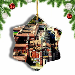 Italy Pavia Christmas Ornament 3 Inches Snow