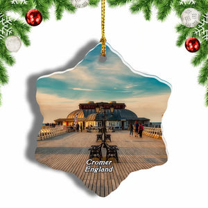 UK England Cromer Pier Christmas Ornament 3 Inches Snow