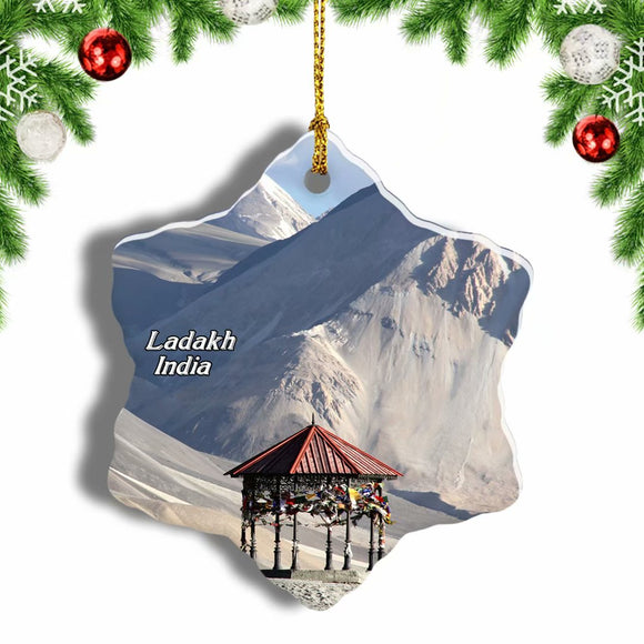 India Pangong Tso Lake Ladakh Christmas Ornament 3 Inches Snow