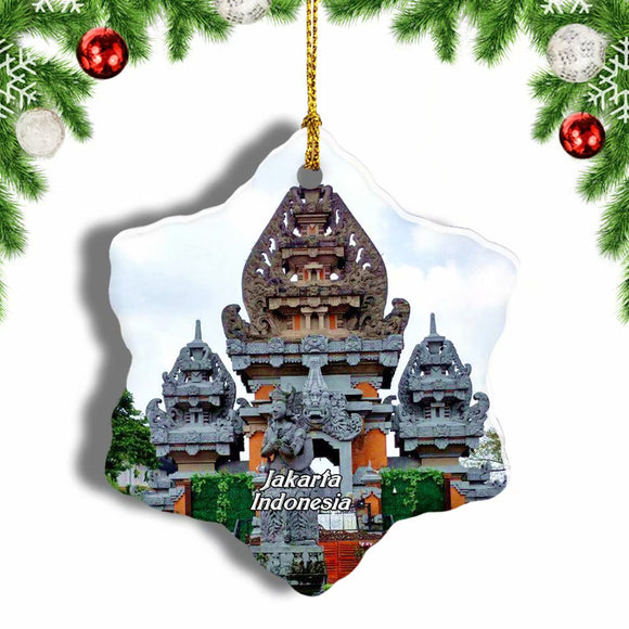 Indonesia in Miniature Park Jakarta Christmas Ornament 3 Inches Snow