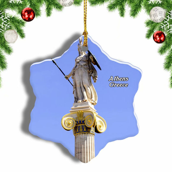 Greece Goddess Athens Christmas Ornament 3 Inches Snow