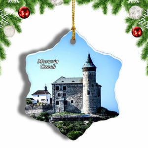 Czech Castle Moravia Christmas Ornament 3 Inches Snow