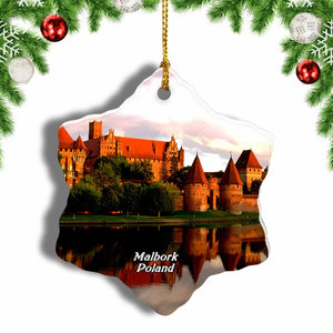 Poland Castle Malbork Christmas Ornament 3 Inches Snow