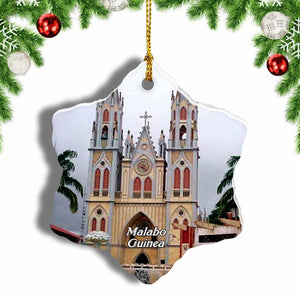 Malabo Guinea Christmas Ornament 3 Inches Snow