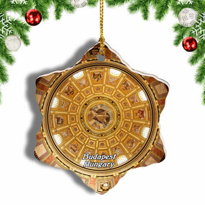 Hungary St. Stephen's Basilica Budapest Christmas Ornament 3 Inches Snow