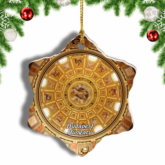 Hungary St. Stephen's Basilica Budapest Christmas Ornament 3 Inches Snow