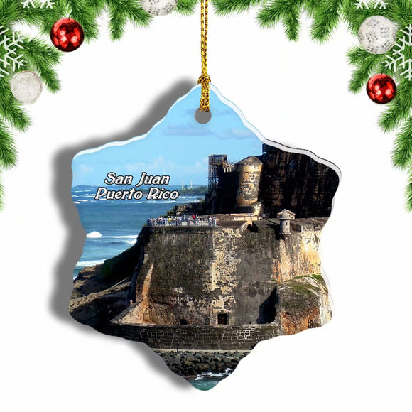 San Juan National Historic Site Puerto Rico Christmas Ornament 3 Inches Snow