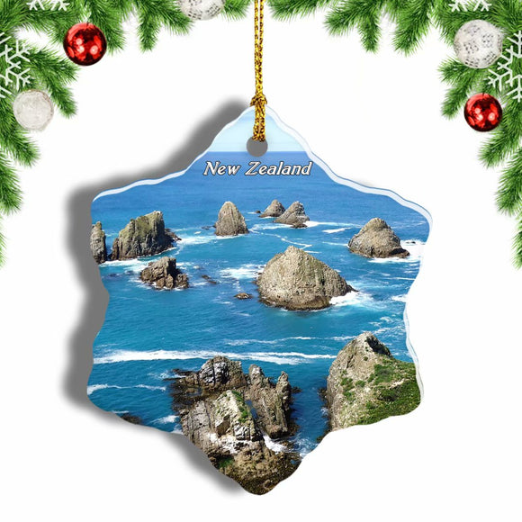 New Zealand Pacific New Zealand Christmas Ornament 3 Inches Snow