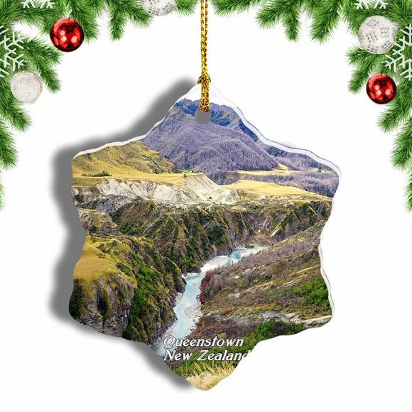 New Zealand Skippers Canyon Queenstown Christmas Ornament 3 Inches Snow