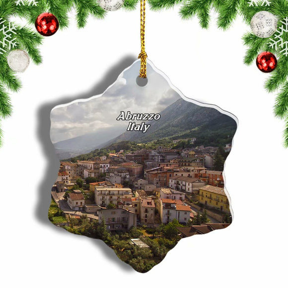 Abruzzo Italy Christmas Ornament 3 Inches Snow