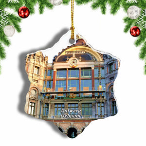 Belgium Antwerp Central Station Christmas Ornament 3 Inches Snow