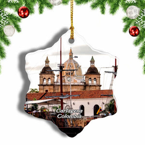 Colombia Walled City of Cartagena Christmas Ornament 3 Inches Snow