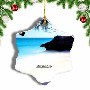 Barbados Christmas Ornament 3 Inches Snow