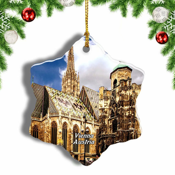 Austria St. Stephen's Cathedral Vienna Christmas Ornament 3 Inches Snow