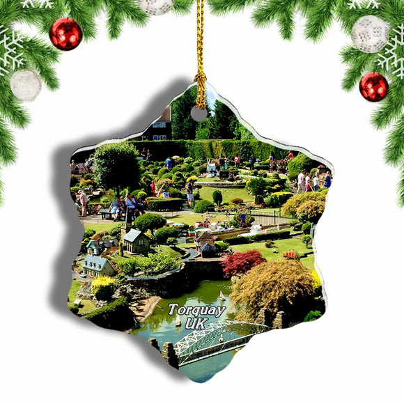 UK England Babbacombe Model Village Torquay Christmas Ornament 3 Inches Snow