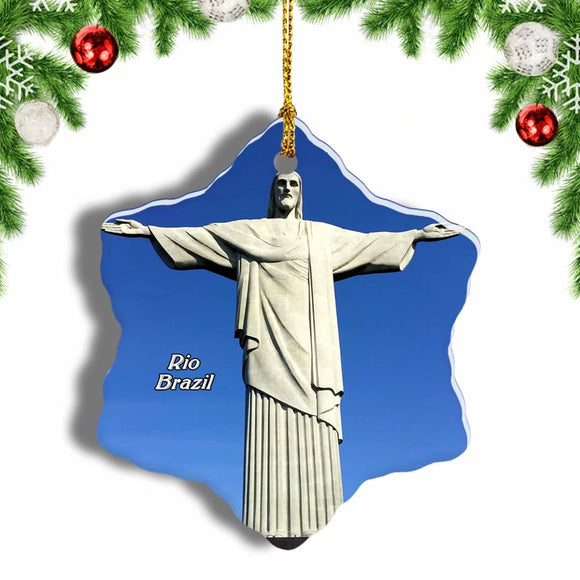 Brazil Jesus Christ's Statue Rio de Janeiro Christmas Ornament 3 Inches Snow