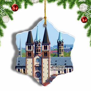 Germany Wurzburg Christmas Ornament 3 Inches Snow