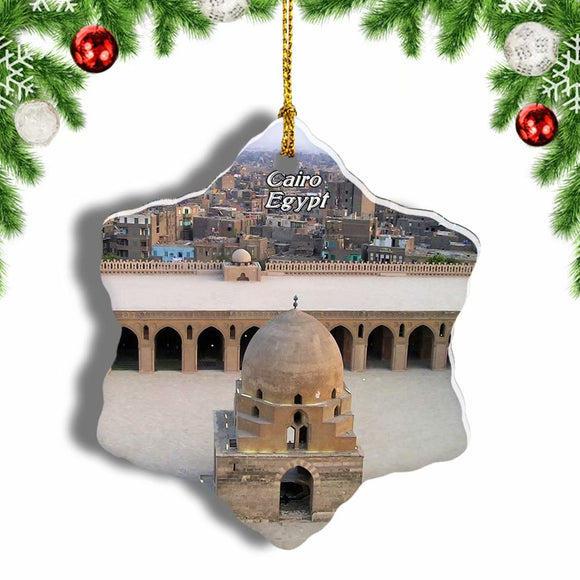 Egypt Mosque Islam Cairo Christmas Ornament 3 Inches Snow