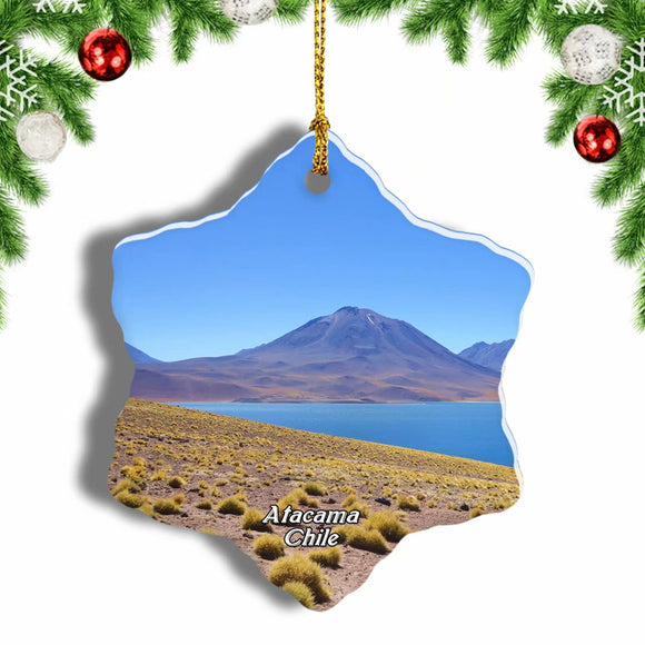 Lagunas Miscanti y Miniques San Pedro De Atacama Chile Christmas Ornament 3 Inches Snow