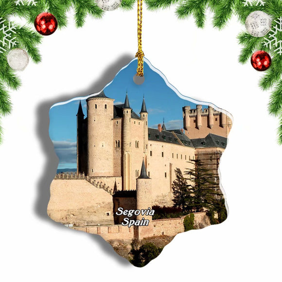 Spain Alcazar Castle Segovia Christmas Ornament 3 Inches Snow