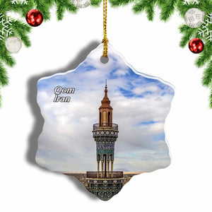 Iran Tower Qom Christmas Ornament 3 Inches Snow