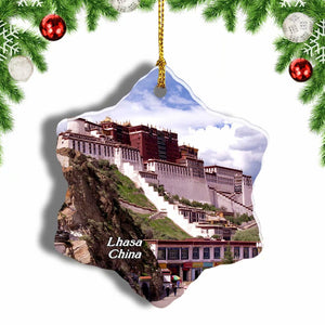 China Potala Palace Lhasa Tibet Christmas Ornament 3 Inches Snow