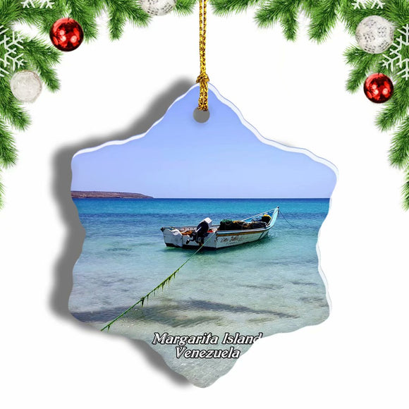 Venezuela Margarita Island Christmas Ornament 3 Inches Snow