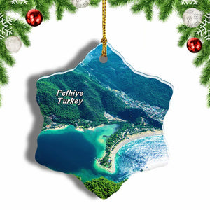 Turkey Oludeniz Fethiye Christmas Ornament 3 Inches Snow