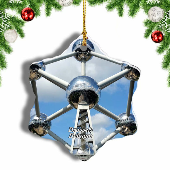 Belgium Atomium Christmas Ornament 3 Inches Snow