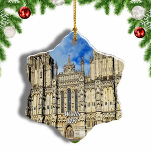 UK England Wells Cathedral Christmas Ornament 3 Inches Snow