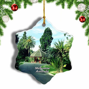 Australia Royal Botanic Gardens Victoria Melbourne Christmas Ornament 3 Inches Snow