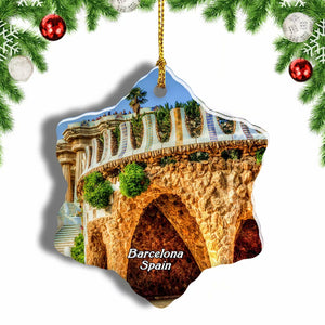 Spain Guell Palace Barcelona Christmas Ornament 3 Inches Snow