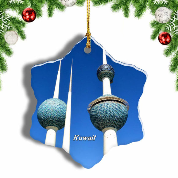 Kuwait Towers Christmas Ornament 3 Inches Snow