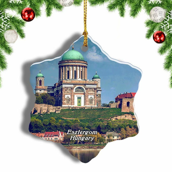 Hungary Esztergom Basilica Danube Christmas Ornament 3 Inches Snow