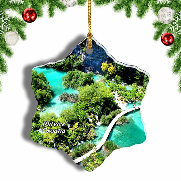 Croatia Plitvice Lakes Christmas Ornament 3 Inches Snow