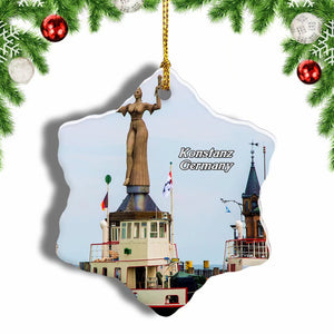 Germany Constance Harbour Konstanz Christmas Ornament 3 Inches Snow