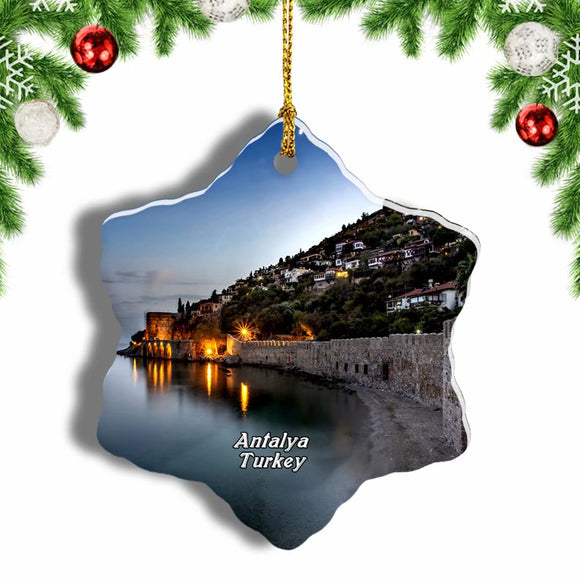 Turkey Alanya Castle Antalya Christmas Ornament 3 Inches Snow